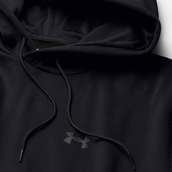 BRAND NEW men under armour fleece solid black hoodie hoody sweater size S - Picture 3 of 5